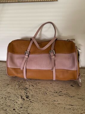 Anna Cecere Genuine Leather Colorblock Satchel. Made in Italy. MSRP $189